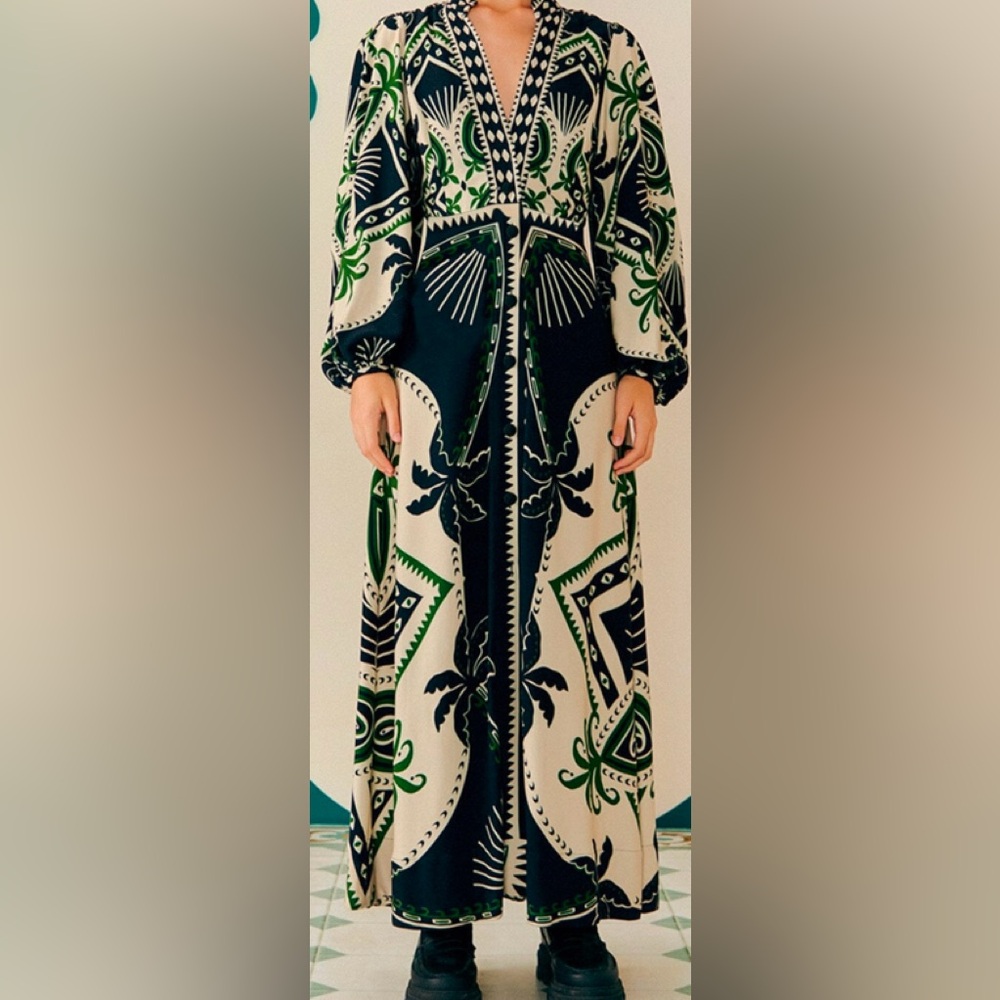 Farm Rio Mystic Scarf Maxi Dress sz L